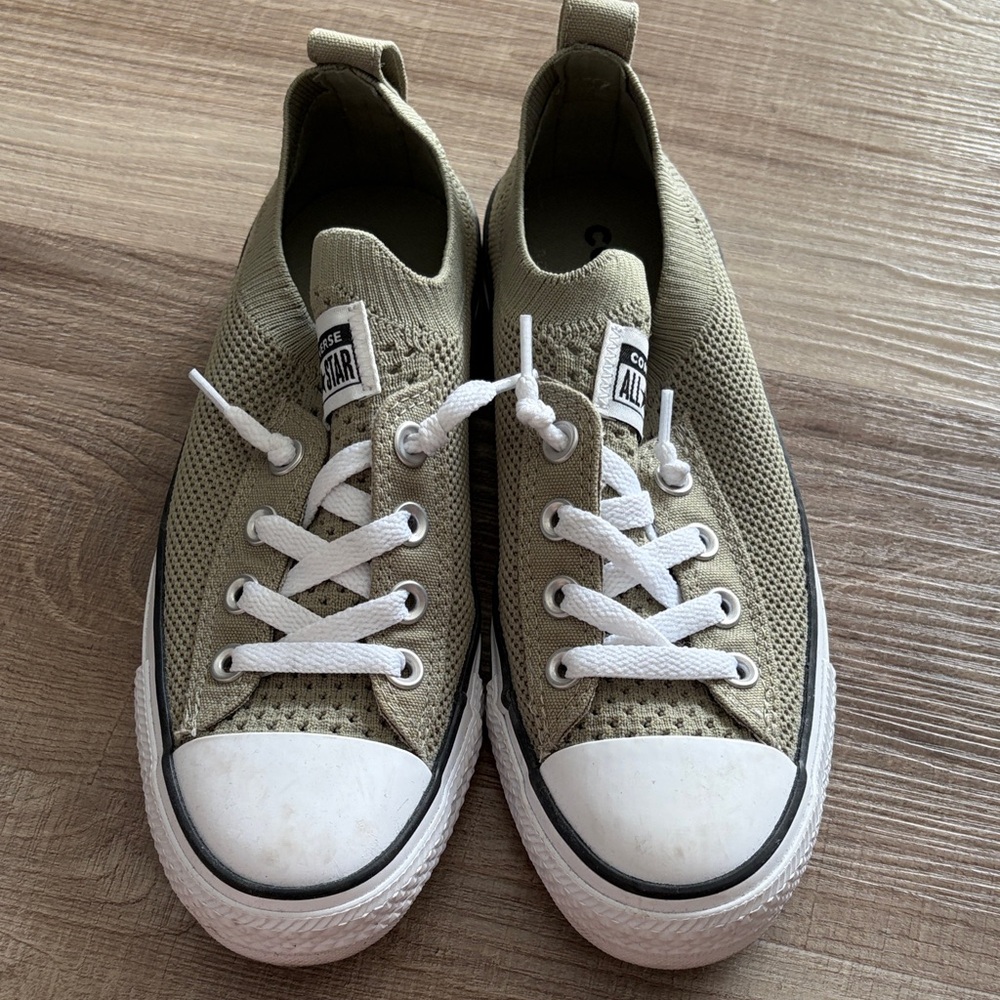Converse All Star Olive Green Sneakers with White Details